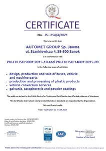 2021 Integrated Management System Certificate